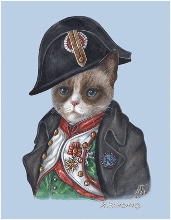 Napoleon Bonaparte Cat Art Print Napoleonic Uniform Cats - Etsy
