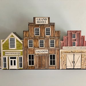 Frontier Town Diorama – CIRCA 1884 - 0/1/4 scale miniature Collectible/Western Decor/stand-alone display or wall hanging
