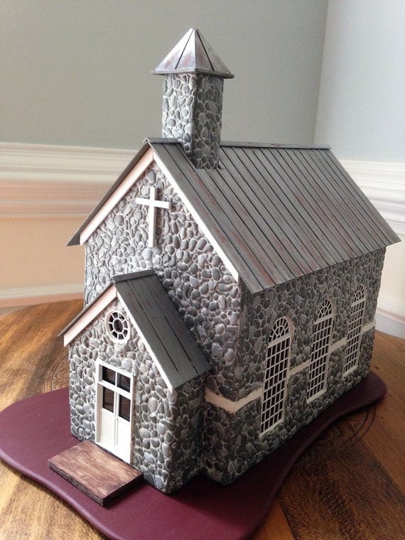 S Scale Country Church Kit - 1:64 Wood Unassembled Model Building By Perplexing Puzzles Plus