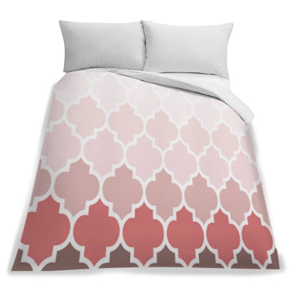 White To Pink Ombre Twin Duvet Cover Etsy