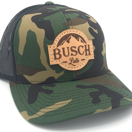 Busch Latte Leather Patch Hat - Etsy
