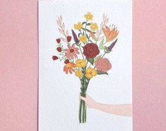 Ansichtkaart - B osje bloemen