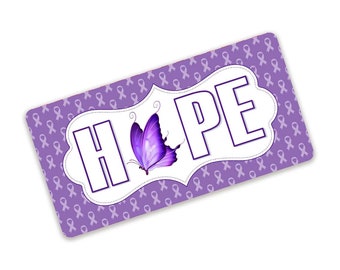 Purple Awareness Ribbon Hope  Metal Wreath Sign