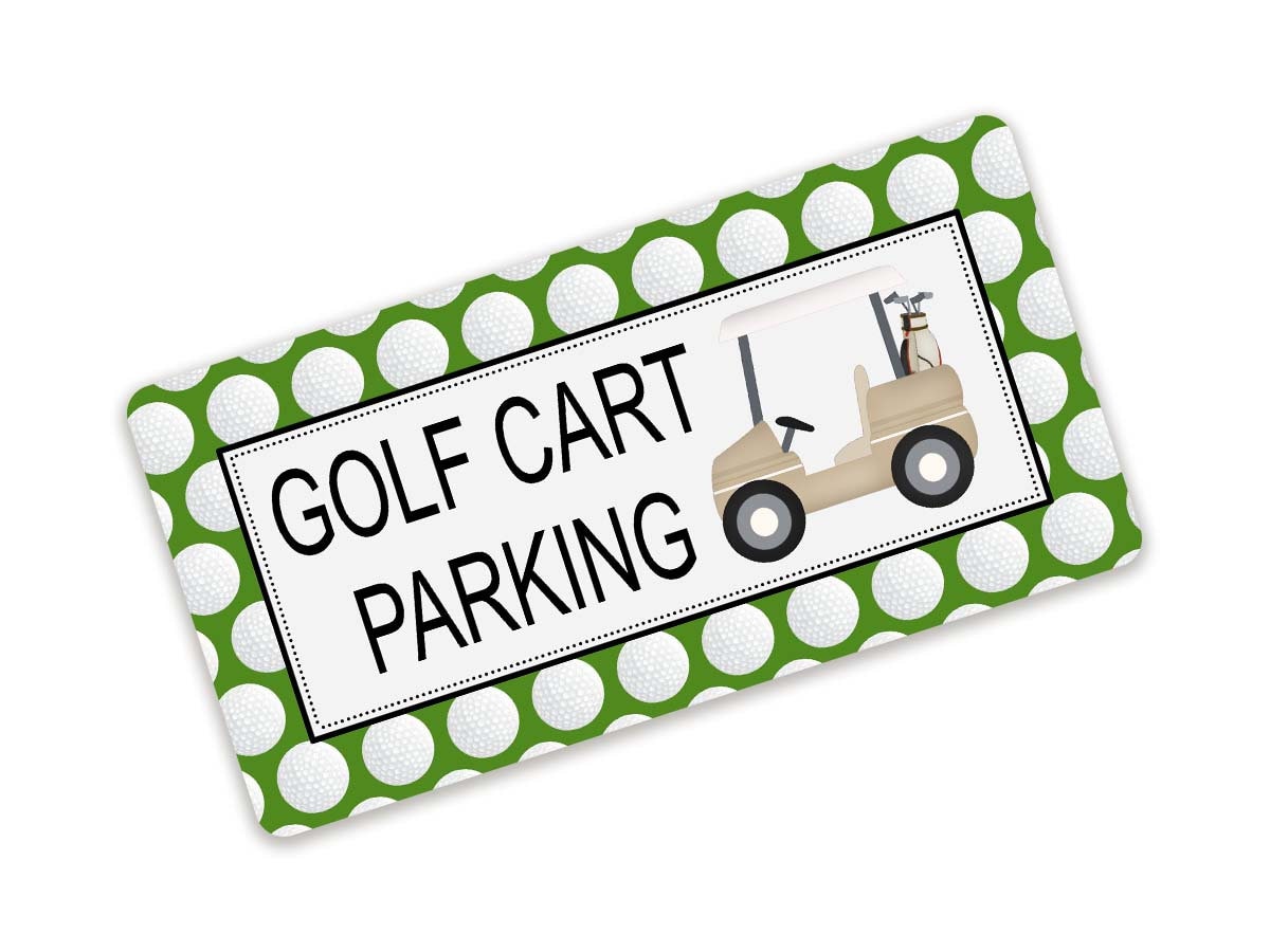 Golf Cart Parking Sign Summer Sign Wreath Sign Aluminum Etsy