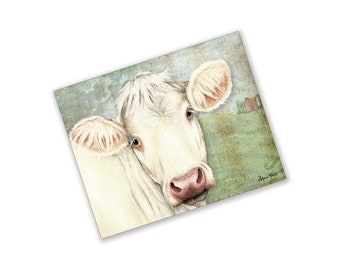 Watercolor Cow Sign For Wreaths - Farmhouse Wreath Attachment -  Gifts For Cow Lovers