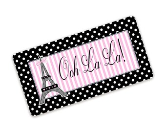 Ooh La La Pink and Black Paris Themed Wreath Sign