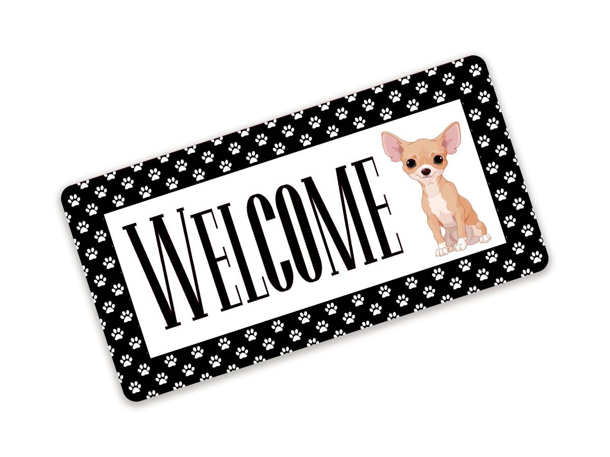 Tan Chihuahua Black and White Paw Print Metal Wreath Etsy