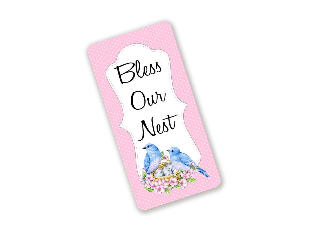Bless Our Nest Blue Bird Sign for Wreaths Etsy