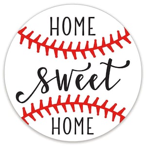 Baseball Sign - Circle Wreath Sign - Wreath Attachment - Home Sweet Home Sign