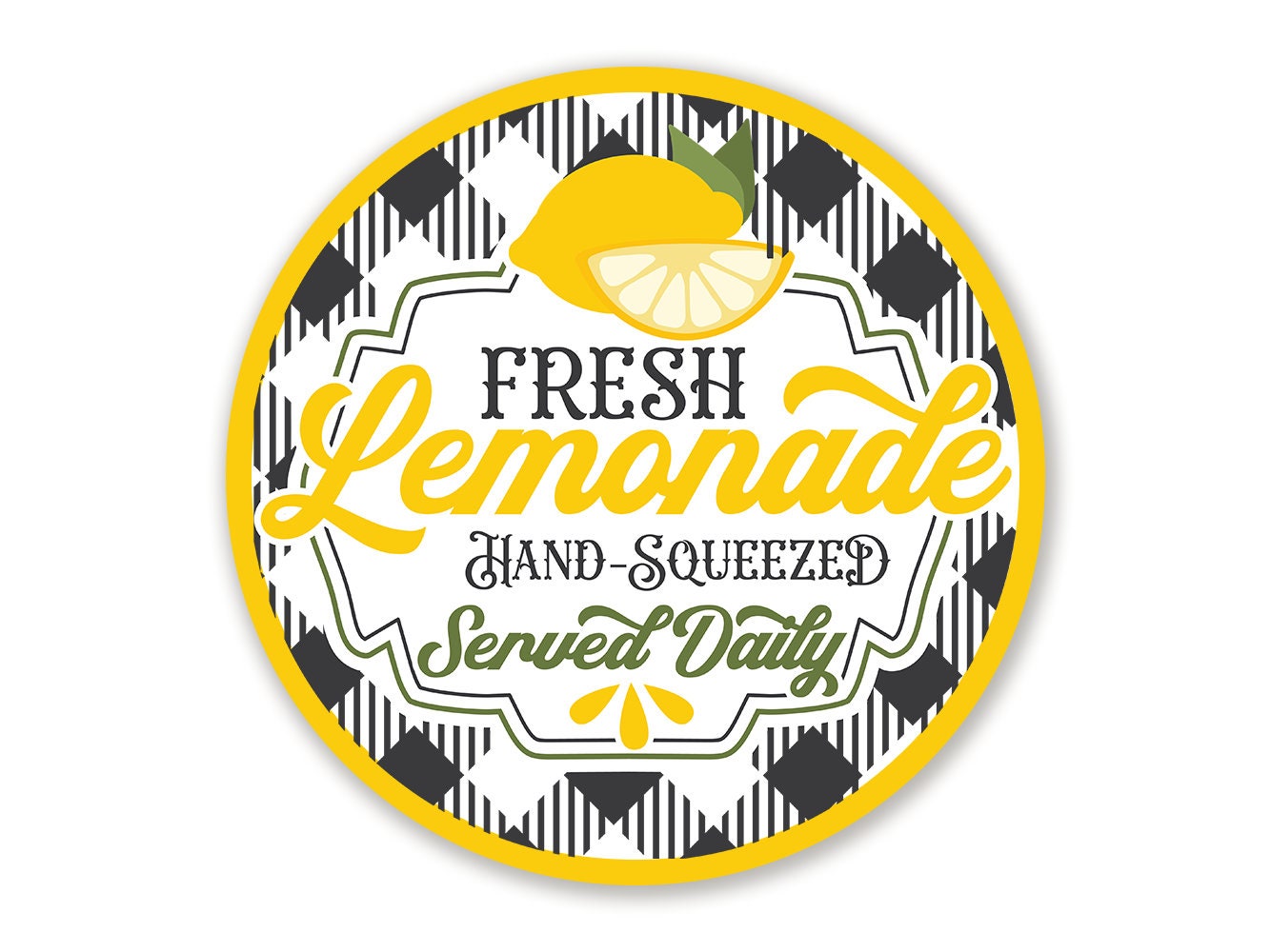 Dark Gray and Yellow Fresh Lemonade Metal Sign for Wreaths - Etsy