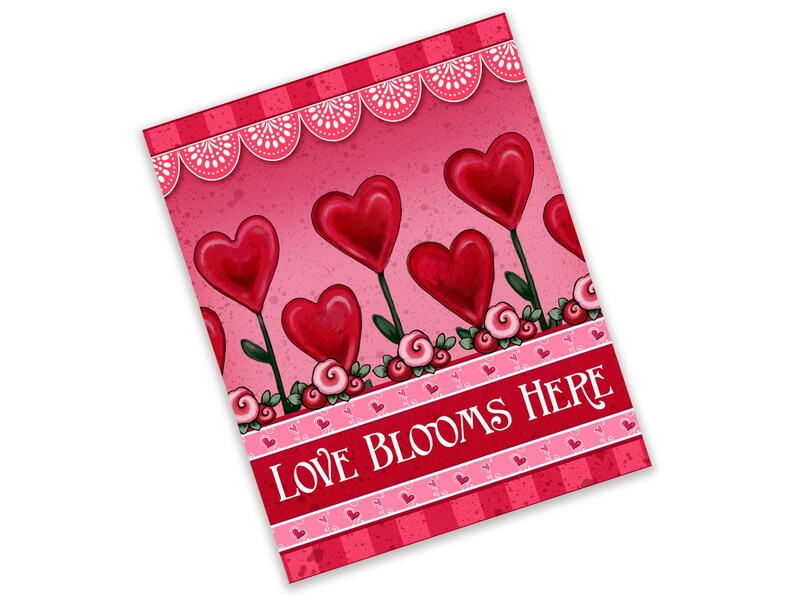 Love Blooms Here Heart and Flower Valentines Day Wreath Sign Etsy