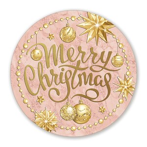 Merry Christmas Rose And Gold Ornament Wreath Sign - Choose Your Size Wreath Attachment