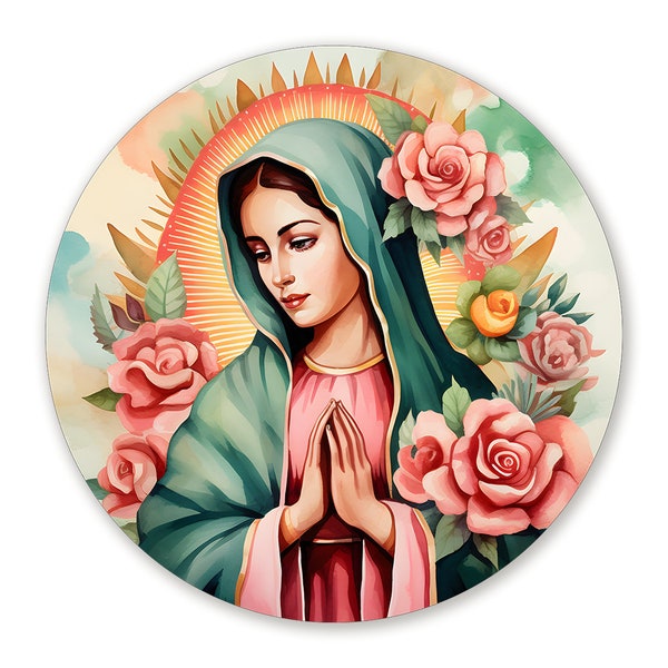 Our Lady of Guadalupe Wreath Sign, Catholic Wreath Attachment, Signs for Religious Wreaths, Hispanic Culture Decor