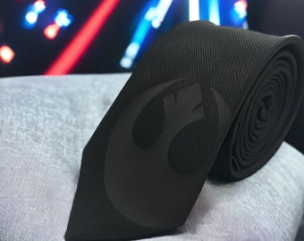 Corbata fina de seda de la Alianza Rebelde - Edición negra, regalo de Star Wars