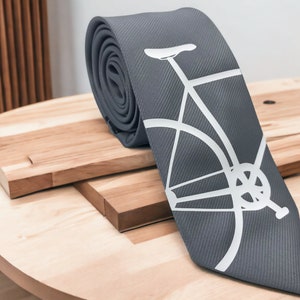 Bicycle Silk Necktie - bicycle tie - 27 colours. Silk tie. Gift for bike racers, bike couriers, bike messengers, bike rider. Cyclist gift