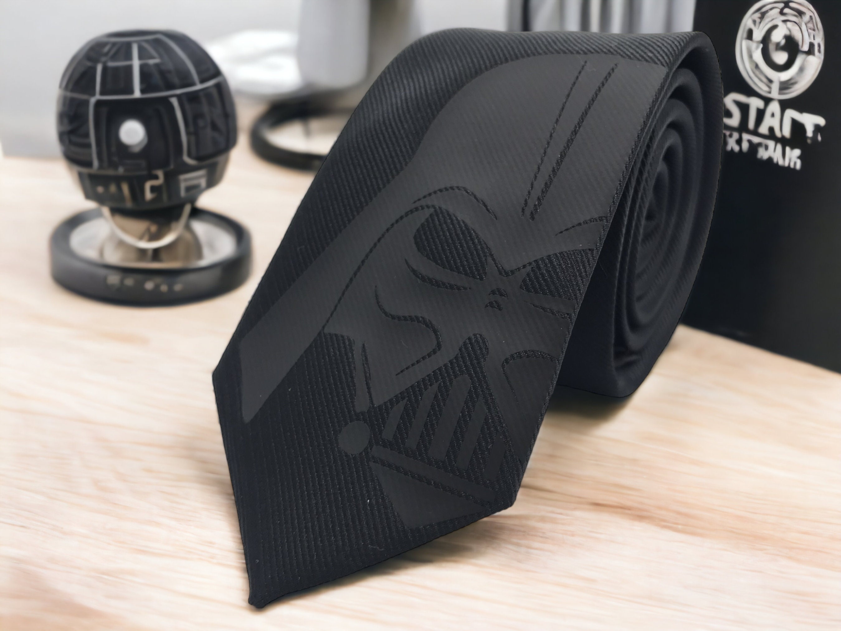 Darth Vader Black Edition Star Wars Silk Tie - Slim Tie - Wedding, Fathers Day Gift, Birthday Gift,  Christmas Gift.Valentine's Day Gift
