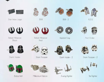 Star Wars Cufflinks Camisa de boda, Conjunto de corbata de boda, Gemelos de novio, Stormtrooper, Darth Vader, Boba Fett,