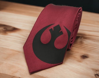 Corbata de seda de la Alianza Rebelde: boda y cosplay de Star Wars