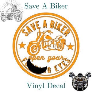 Save a Biker Vinyl Decal – Motorcycle Awareness Sticker