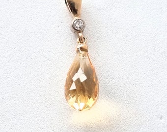 Early to mid 20th C. Diamond, citrine and gold pendant. OR/1308