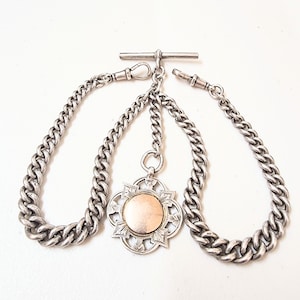 Pocket Watch Silver Graduated Chain - Etsy