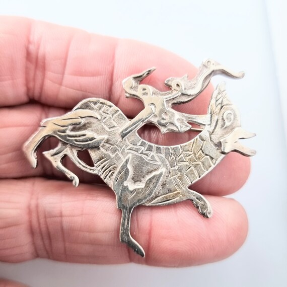 Sterling silver Maeshowe Dragon brooch, Malcolm G… - image 4