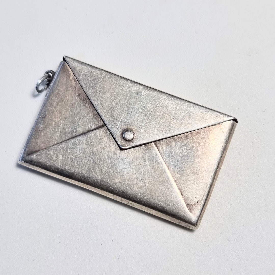 Antique Sterling Silver Double Postage Stamp Case, Assayed and