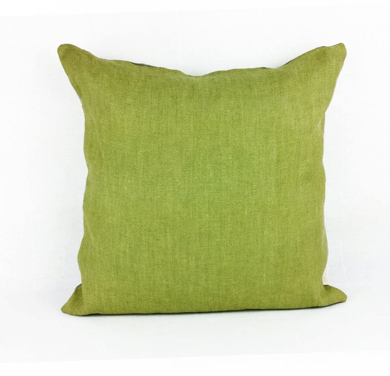 Solid Green Linen Pillow Cover Light Green Throw Pillow Etsy