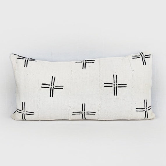 black and white mudcloth pillow