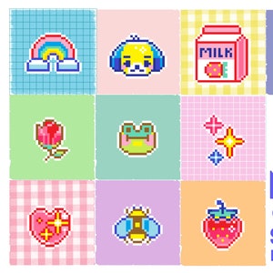 10 Cute mini Cross Stitch patterns - PDF download