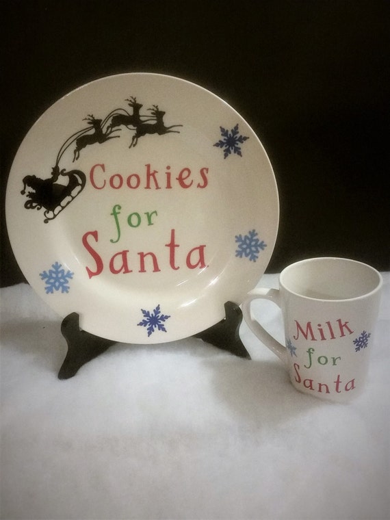 cookies for santa plate and mug set