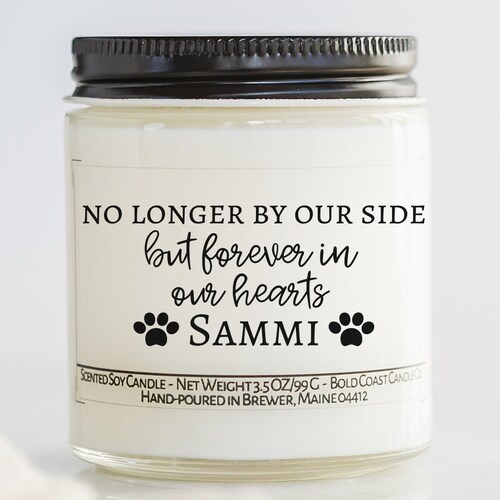 Custom Pet Memorial Candle Pet Sympathy Gift Personalized Etsy