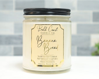 Banana Bread Scented Soy Candle, Eco Friendly Candle, Christmas Gift For Her, Holiday Gift, Housewarming Gift, Stocking Stuffer