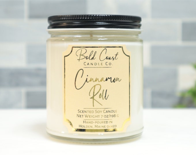 Cinnamon Roll Scented Soy Candle, Birthday Gift for Her, Mother's Day Gift, Scented Candle Gift, Jar Candle, Housewarming Gift