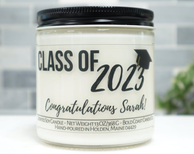 Class of 2023 Custom Graduation Gift Soy Candle