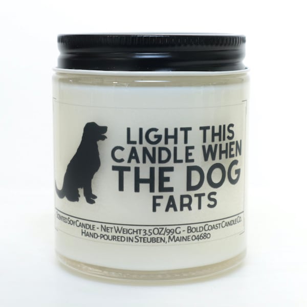 Custom Light This Candle When The Dog Farts Candle, New Pet Parent Gift, Funny Pet Gift, Dog Lover Stocking Stuffer, Christmas Dog Mom Gift