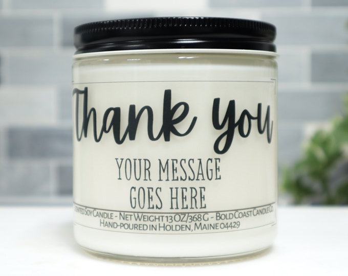 Thank You Customizable Soy Candle