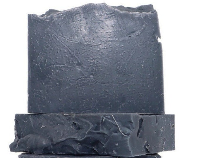 Activated Charcoal Bar Soap, Vegan Cold Process Charcoal Soap made with Coconut Oil and Olive Oil, Stocking Stuffer, Christmas Gift for Him