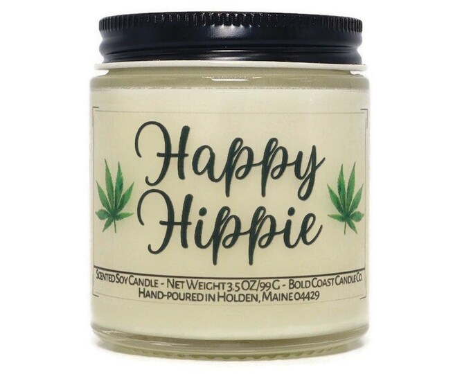Hemp/Cannabis Scented Soy Candle, Funny Stoner Birthday Gift, 420 Marijuana Inspired Christmas Gift | Does NOT contain THC, CBD or Cannabis
