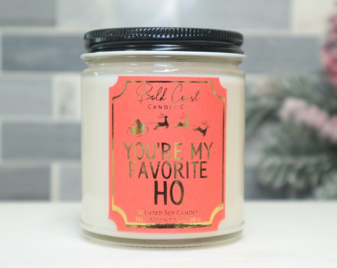 You're My Favorite Ho Soy Candle, Funny Christmas Candle Gift, Holiday Decoration, Office Holiday Gift, Christmas Gift for Best Friend