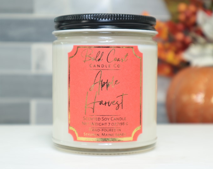 Apple Harvest Scented Soy Candle, Eco Friendly Candle, Christmas Candle, Holiday Decor, Holiday Gift, House Warming Gift, Stocking Stuffer
