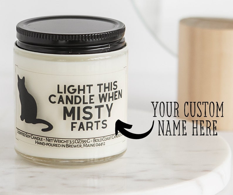 Light This Candle When The Cat Farts, Custom New Cat Parent Gift, Funny Pet Gift Cat Lover, Stocking Stuffer Candle, Christmas Gift Cat Mom 
