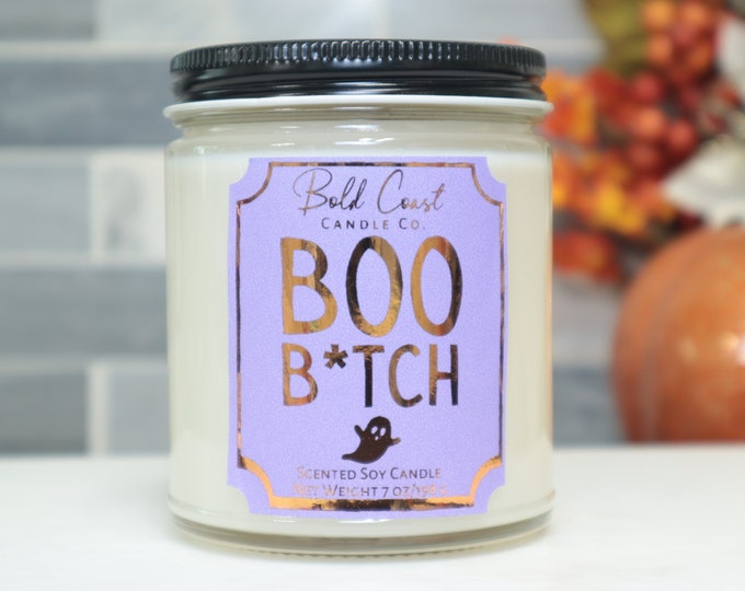 Boo B*tch Soy Candle, Halloween Candle, Spooky Season Gift, Funny Gift for Coworker, Best Friend Gift, Halloween Decoration