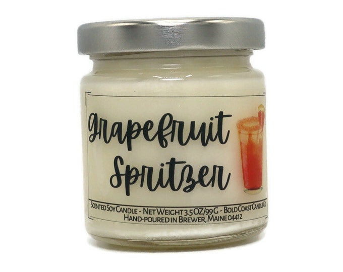 Grapefruit Spritzer Scented Soy Candle 3.5oz Size - CLEARANCE - Discontinued Candle Scent