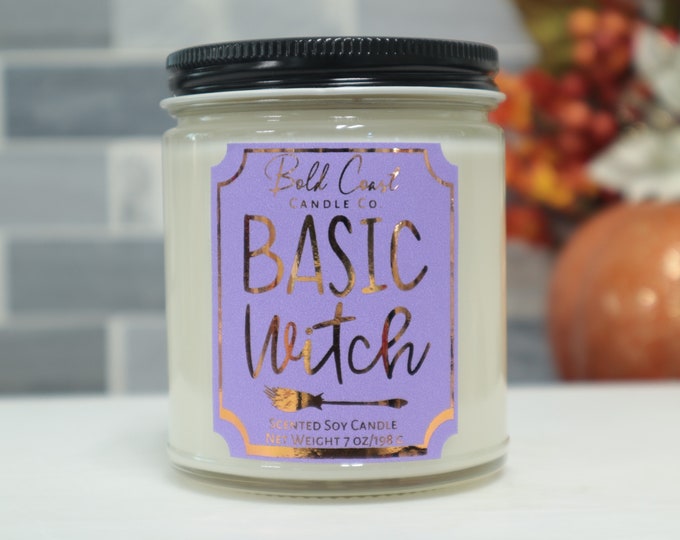 Basic Witch Soy Candle, Halloween Candle, Spooky Season Gift, Funny Gift for Coworker, Best Friend Gift