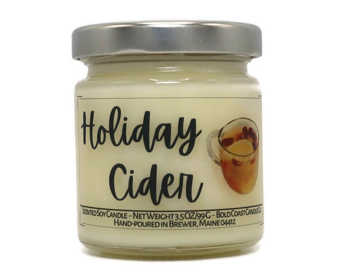 Holiday Cider Scented Soy Candle 3.5oz Size - CLEARANCE - Discontinued Candle Scent