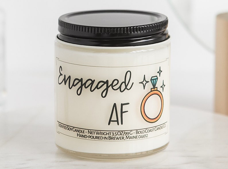 Engaged AF, Funny Engagement Gift, Funny Engagement Candle, Gift for Sister, Bridal Shower Gifts for Her, Gift for Best Friend image 3