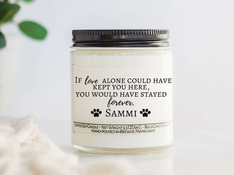 Custom Pet Memorial Candle Pet Sympathy Gift Personalized Etsy