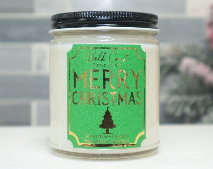 Let's Get Lit Soy Candle, Funny Christmas Decor, Holiday Christmas Gift Idea