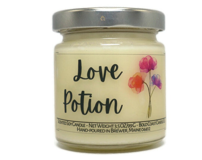 Love Potion Scented Soy Candle 3.5oz Size - CLEARANCE - Discontinued Candle Scent